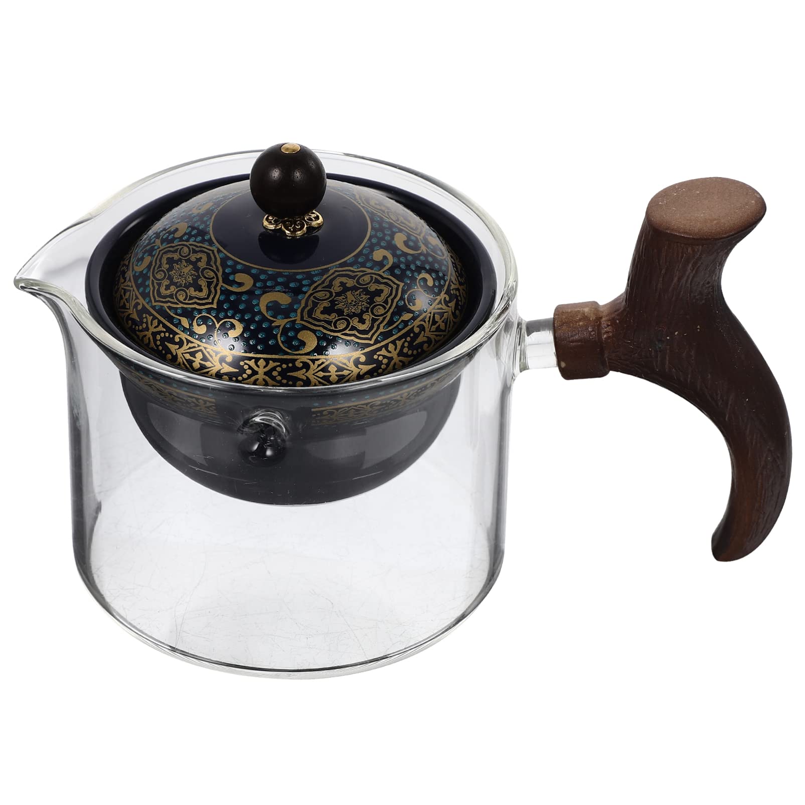 BESTonZONTeapot Chinese Tea Kettle Lazy Tea Set - resistant Tea Dispenser Tea Supplies Table Centerpiece for Tea Coffee Drink Black 300ML