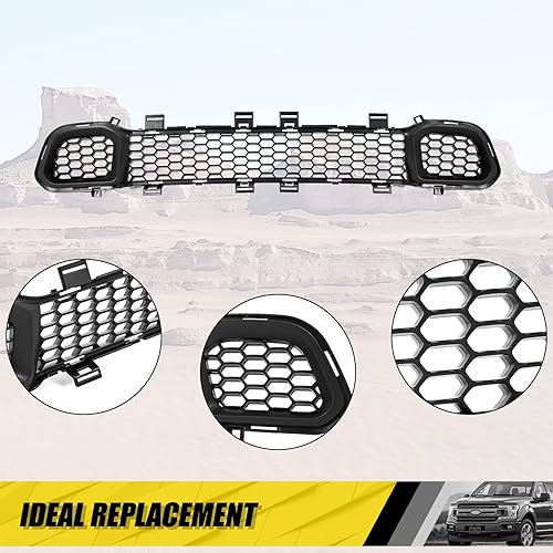 Miniatura 6 de KUAFU Parrilla inferior delantera compatible con Jeep Cherokee 68203216AA CH1036126 2014-2018 Parachoques inferior Parachoques Parachoques Rejilla