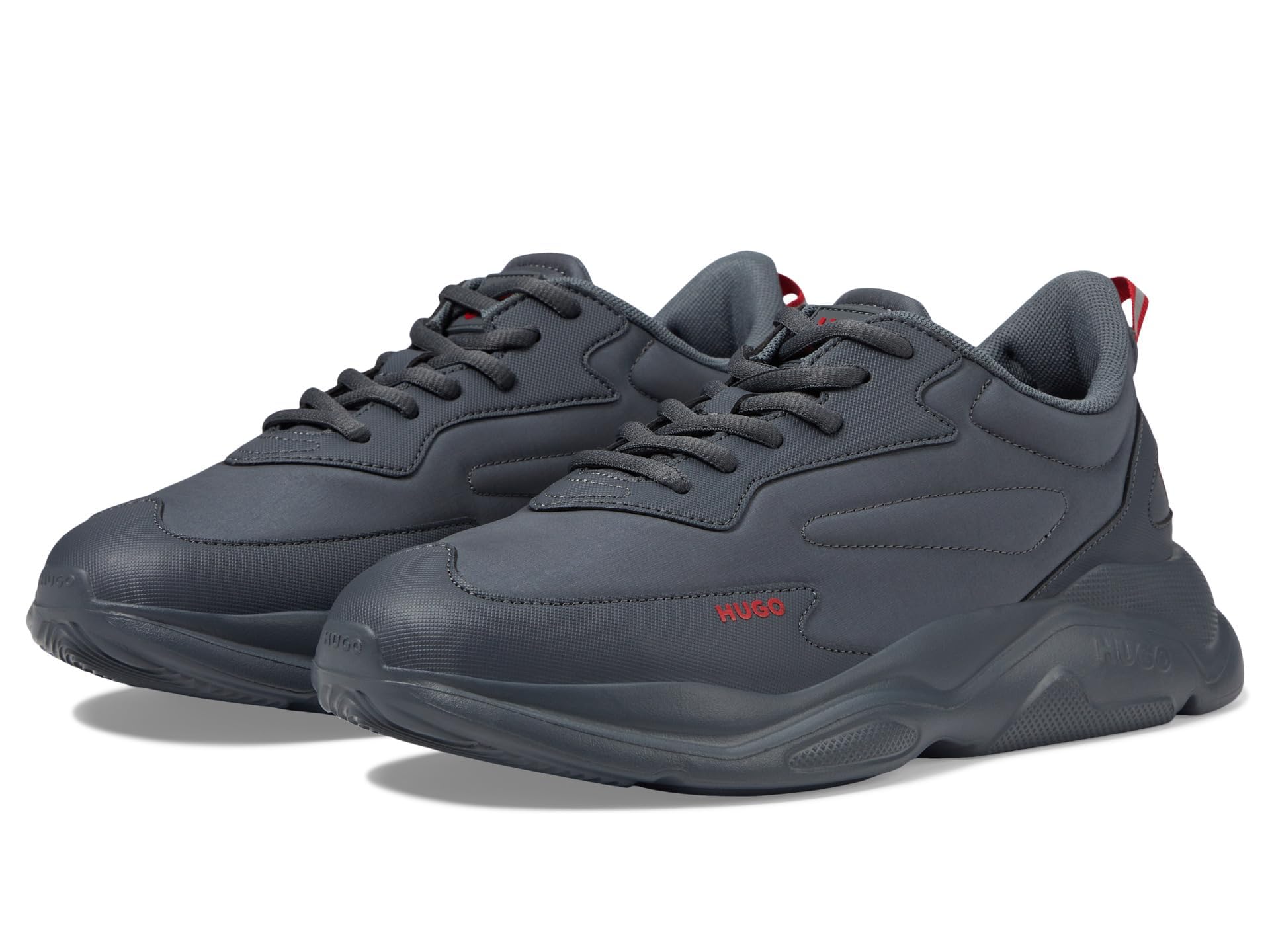 HUGO Running Style Sneakers with Thick Rubber Sole Slate Grey