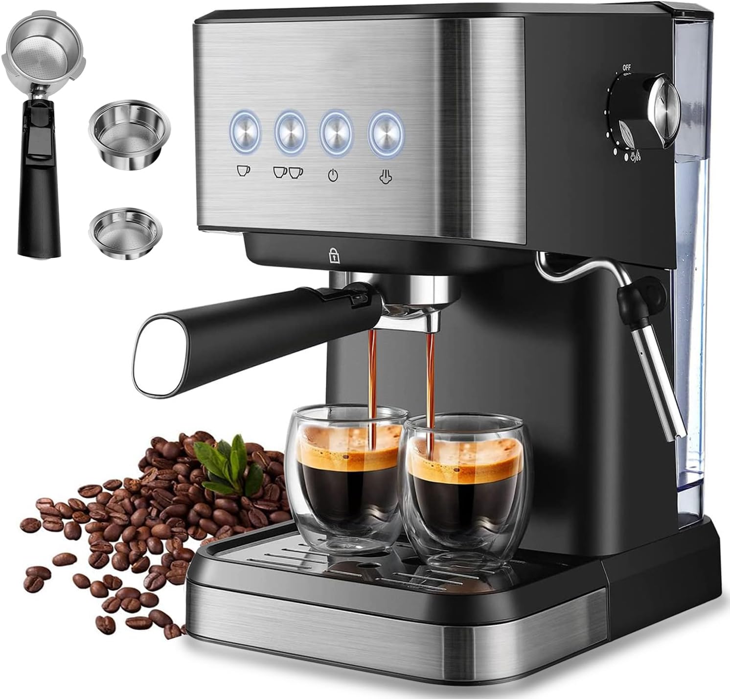 Cafetera Italiana Eléctrica, 6 Tazas, Taza De Café De 300ML, Cafetera