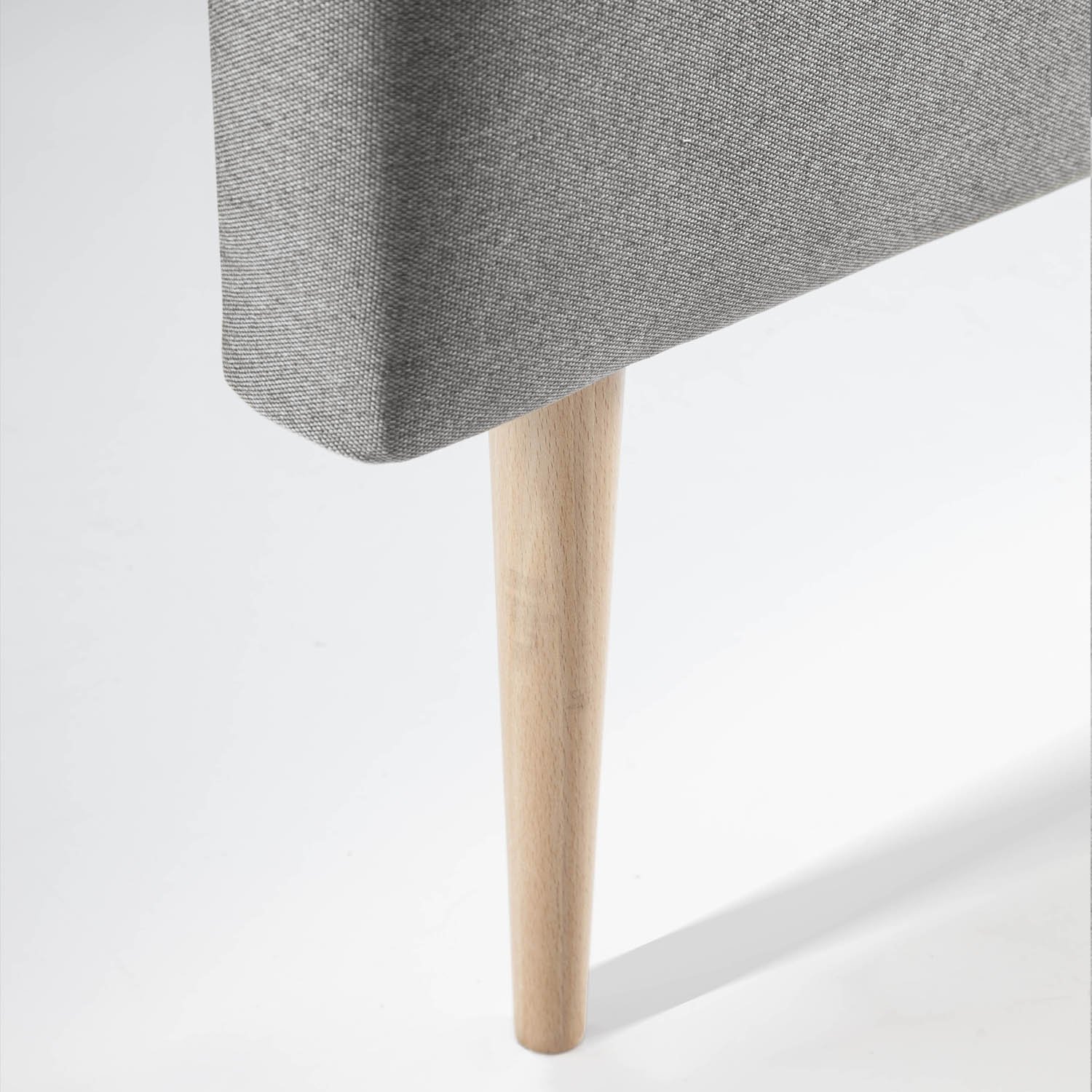 Massief Grenen Frame Ángel Cerda Tweepersoonsbed Modern – Grijs Stoffen Hoofdeinde, Wengé Poten, 192x200 Cm, Met Lattenbodem Bed Frame 180x200