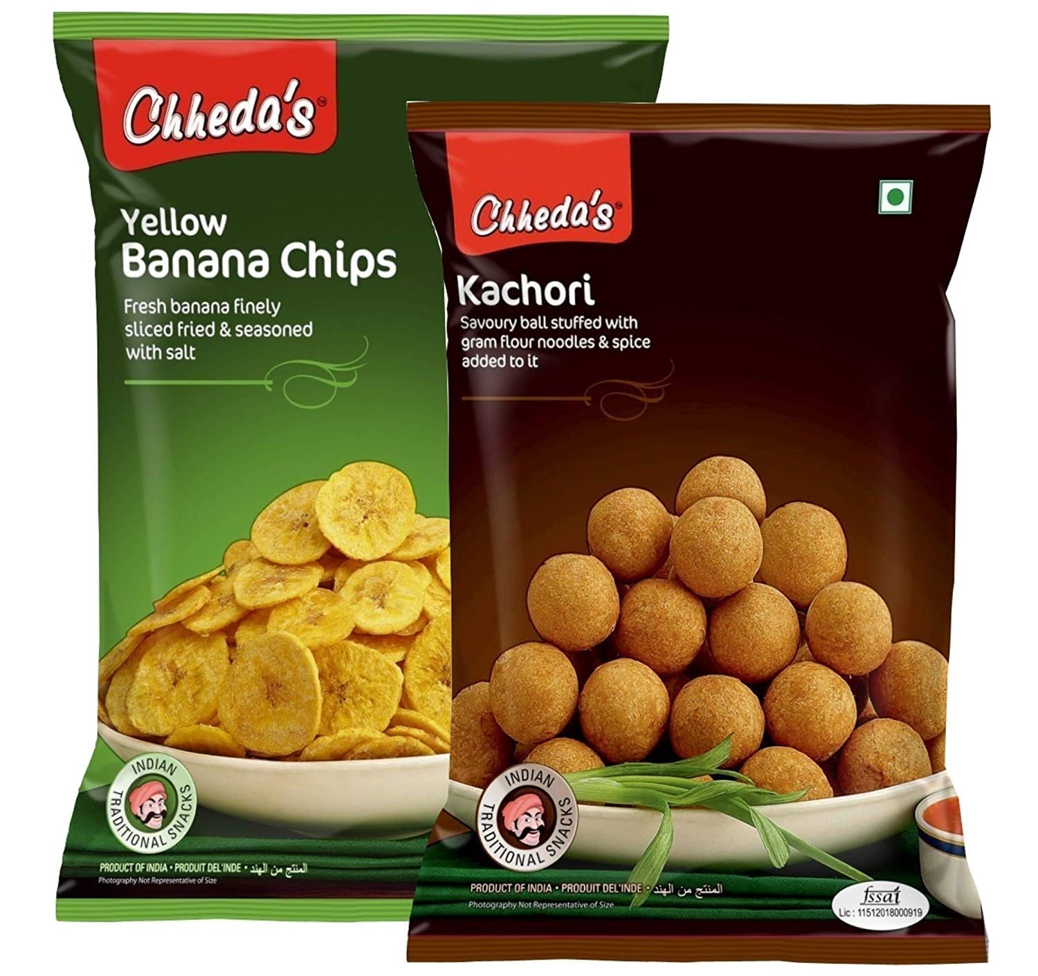 Chhedas - Yellow Banana Chips (300 Gm) and Dry Kachori (300 Gm) | Banana Wafers | Indian Namkeen | Tasty Snacks | Ready to Eat - Combo Pack (B0B2WNRZH6) Amazon Price History, Amazon Price Tracker