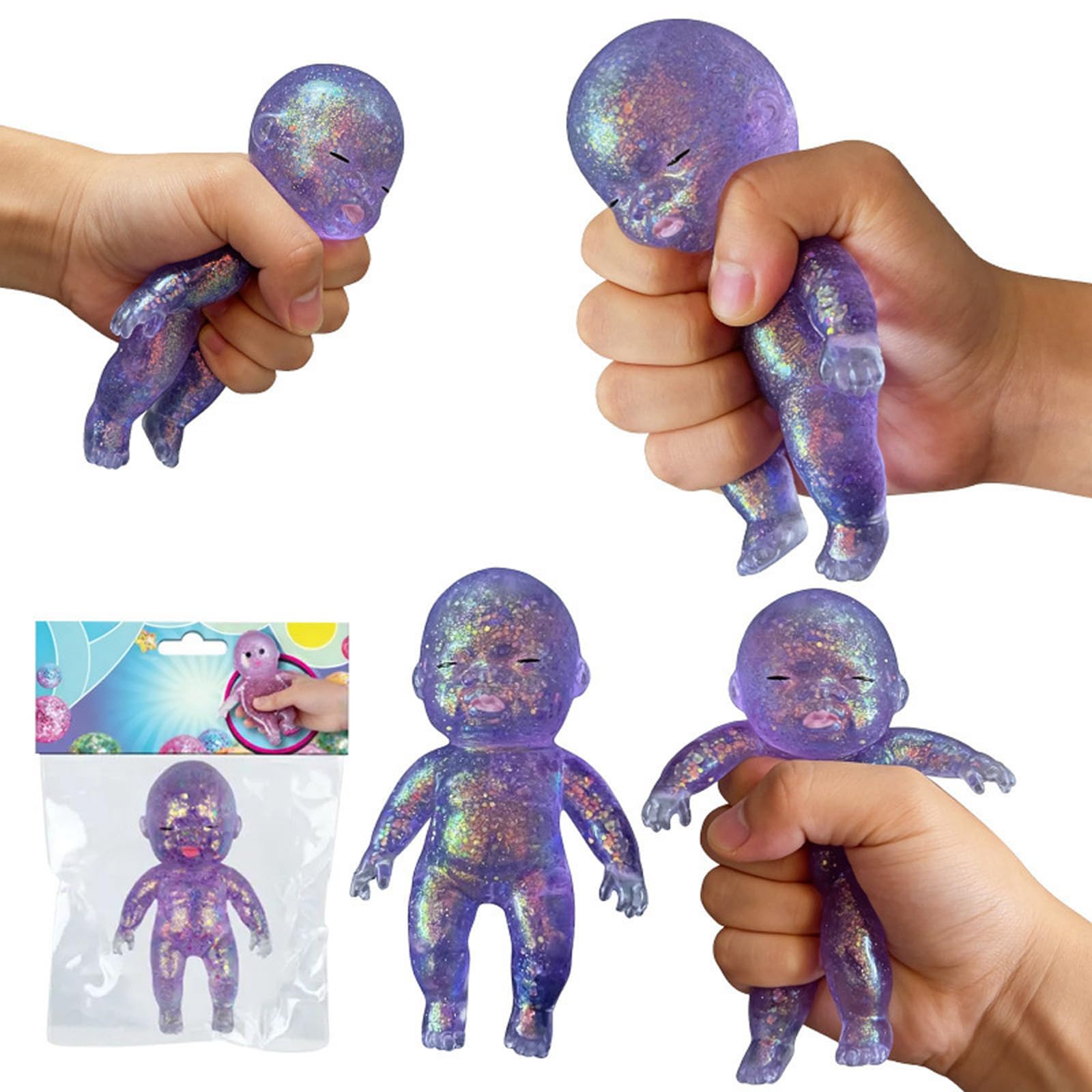Squeeze Stress Doll Toys, 2 szt. zmywalnych małych zabawek, miękka i wolno rosnąca zabawka relief dla dorosłych