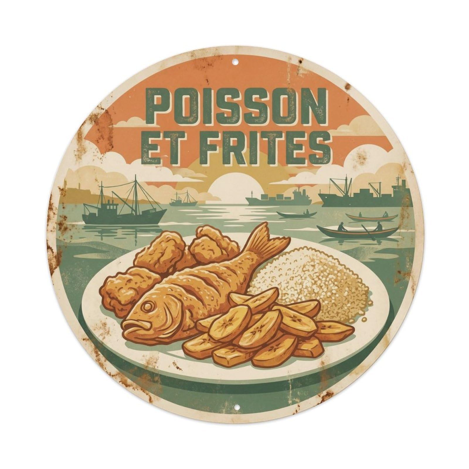Chippy Snack Culture Regional Fish Supper Market Travel Metal Tin Sign