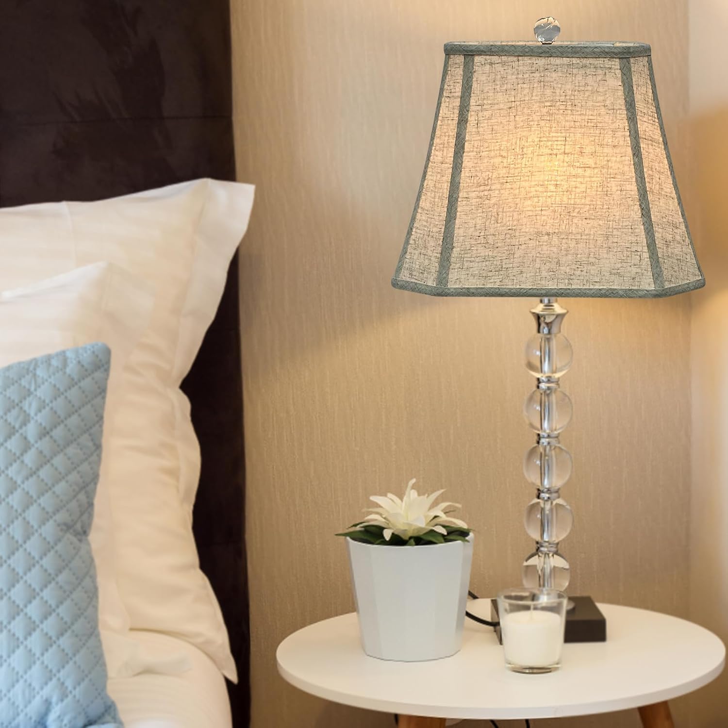 TOOTOO STAR (6 x 9)" x (11 x 14)" x 10.5" Linen Lamp Shade, Bell Cut Corner Lampshade for Table Lamp, Floor Lamp, Replaceable fabric lampshade