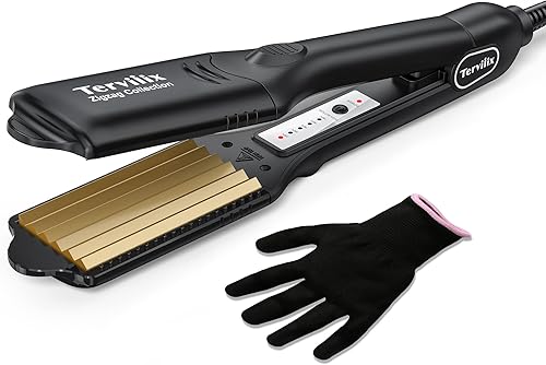 Terviiix AKT - Crimpadora de pelo para cabello fino fino, plancha voluminizadora para textura esponjosa, plancha de cerámica AKT para cabello,