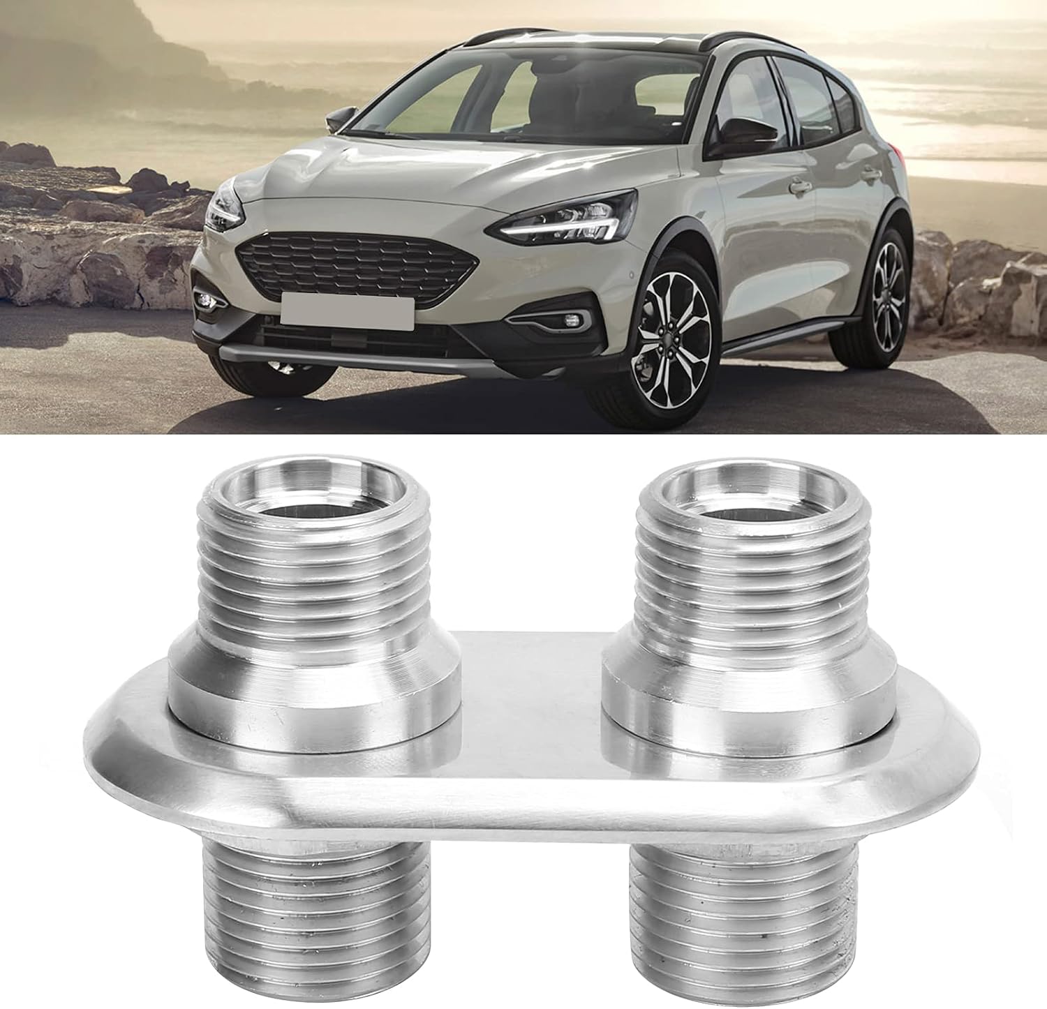 A/C Bulkhead, A/C Bulkhead, Car 2?Port Air Conditioning Bulkhead,Universal Heater Bulkhead Interface Modification Ac Hose Port(Silver)