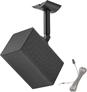 EwinYee Speaker Wall Mount Bracket Ceiling Speaker Mount for Samsung SWA-8500S/9000S/9100S Speaker Mounts, Adjustable Tilt & Swivel Speaker Mounting Brackets for Samsung Speakers with Keyhole, Black