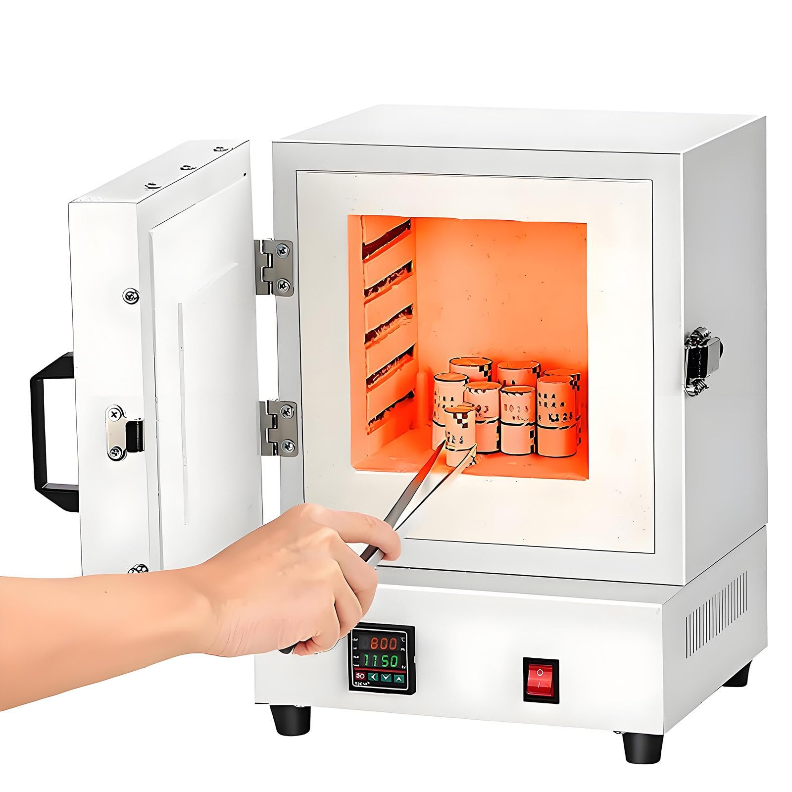 GUTYGIO 2000W Electric Kiln for Metal Melting, Enclosed Muffle Oven,1150℃ High-Temperature Lab Furnace, Industrial Electric Burnout Oven for Jewelry & Metalwork