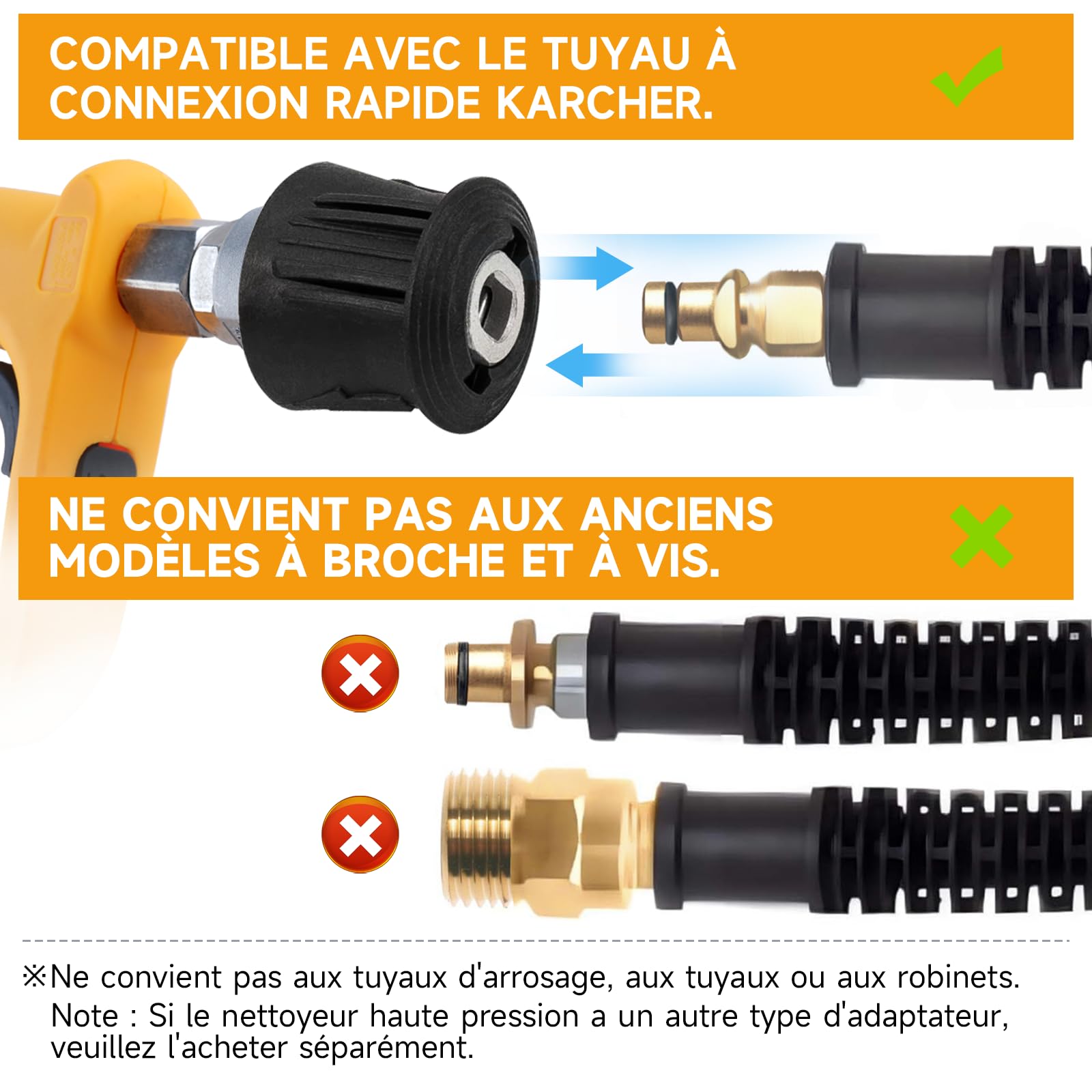 Canon à Mousse Compatible avec Kärcher K2-K7, Kit Lavage Auto | Pistolet Court, Mousse Épaisse, Nettoyage Rapide, Jantes, Carrosserie