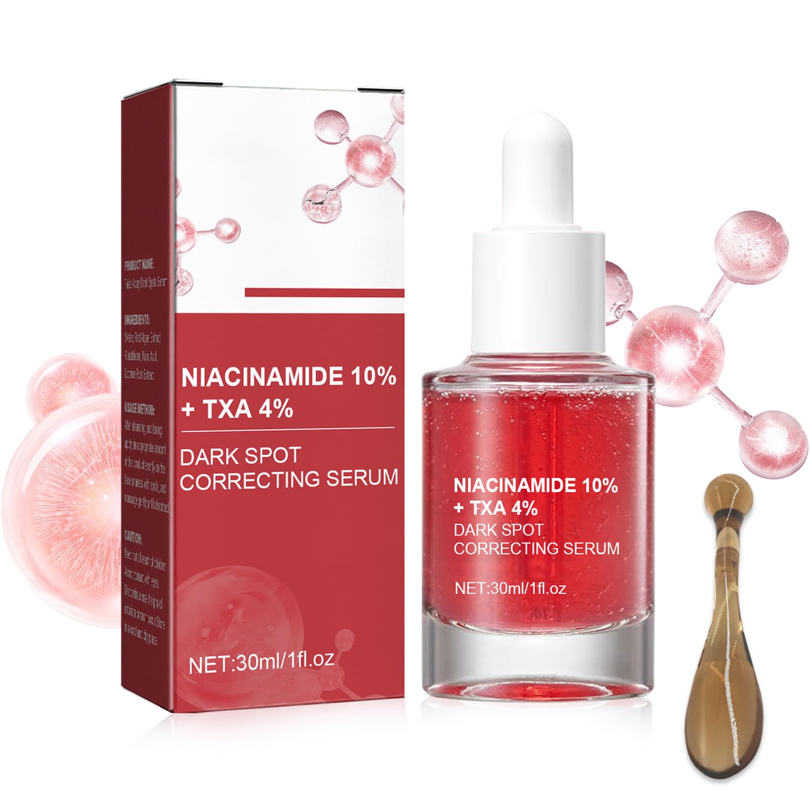 Dark Spot Correcting Serum,Niacinamide Serum, Tranexamic Acid Serum,Dark Correcting Serum,10% Niacinamide+4% Tranexamic Acid,Removes Acne Scars and Evens Skin Tone,Fragrance-Free