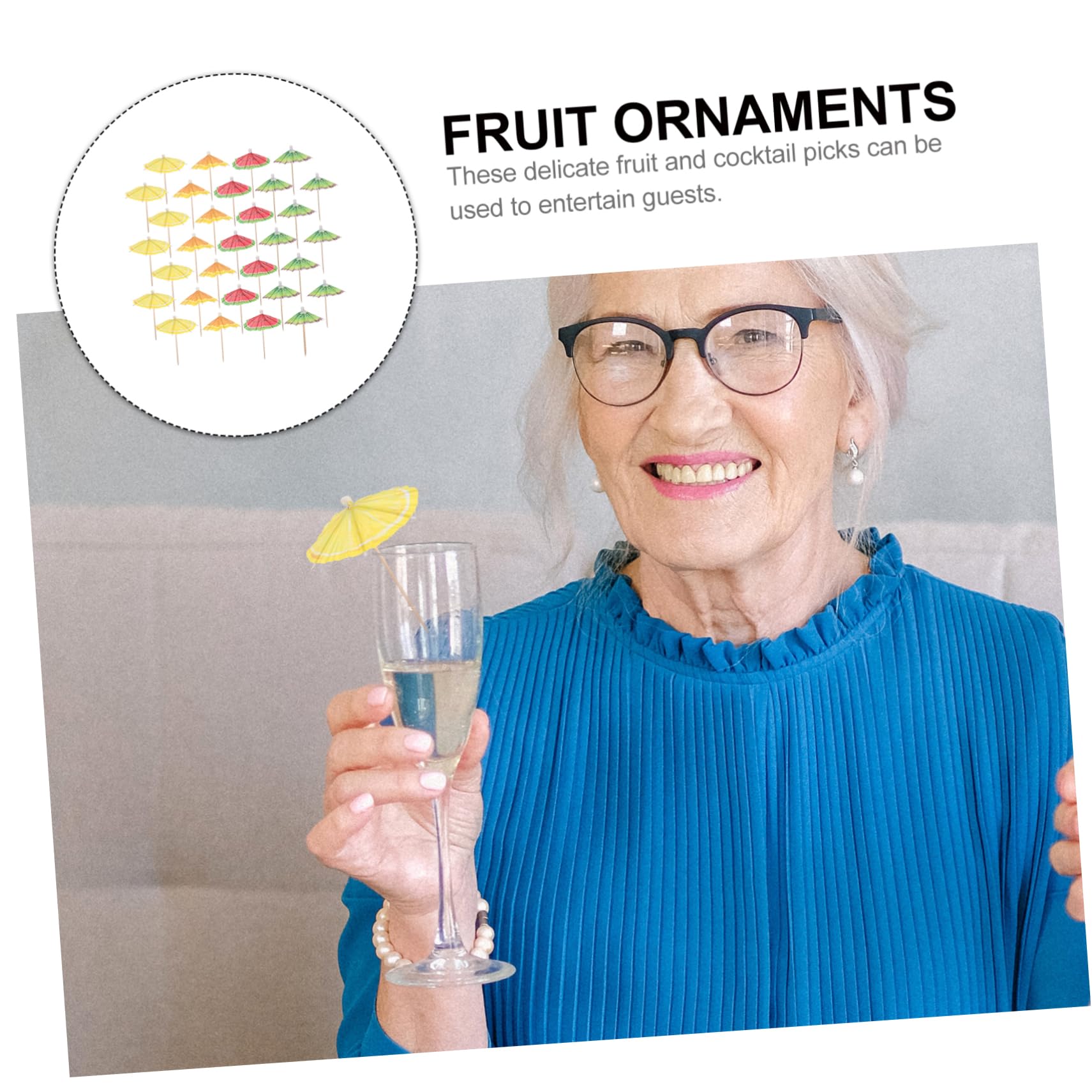 IMIKEYA 5 Ensembles Bâtonnet De Fruits Parapluies Cocktails Cueillettes De Fruits De Fête Pics À Boisson Décoratifs Cueillettes De Fruits De Plage Bâtonnets De Gâteau Papier 40 Pièces * 5