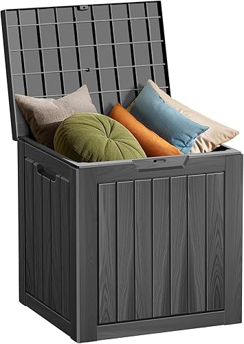 Miniatura 12 de Caja de almacenamiento para exteriores de 320 galones, impermeable, con cerradura, de resina, grande, contenedor de almacenamiento para patio,