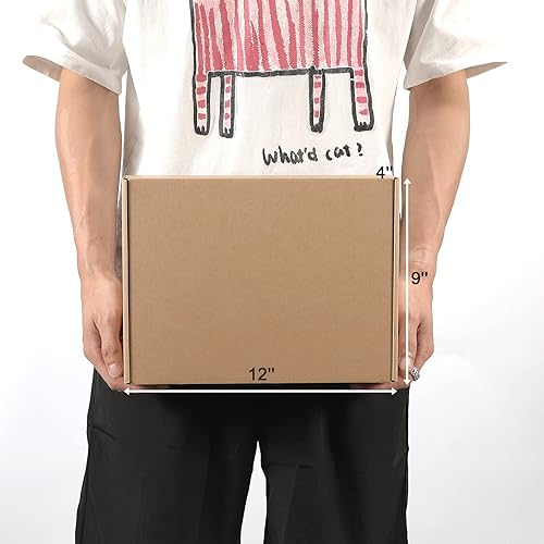 Miniatura 5 de DUZCLI Cajas de envío pequeñas de 12 x 9 x 4 pulgadas, cajas de cartón corrugado marrón Kraft (paquete de 20) para correo, embalaje, pequeñas