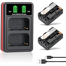 Pickle Power NP-FM50 Battery and Charger for Sony NP-FM30 NP-FM51 NP-QM50 NP-QM51 NP-FM55H Battery and M Type NP-FM50 Equivalent Camcorder/Digital Camera
