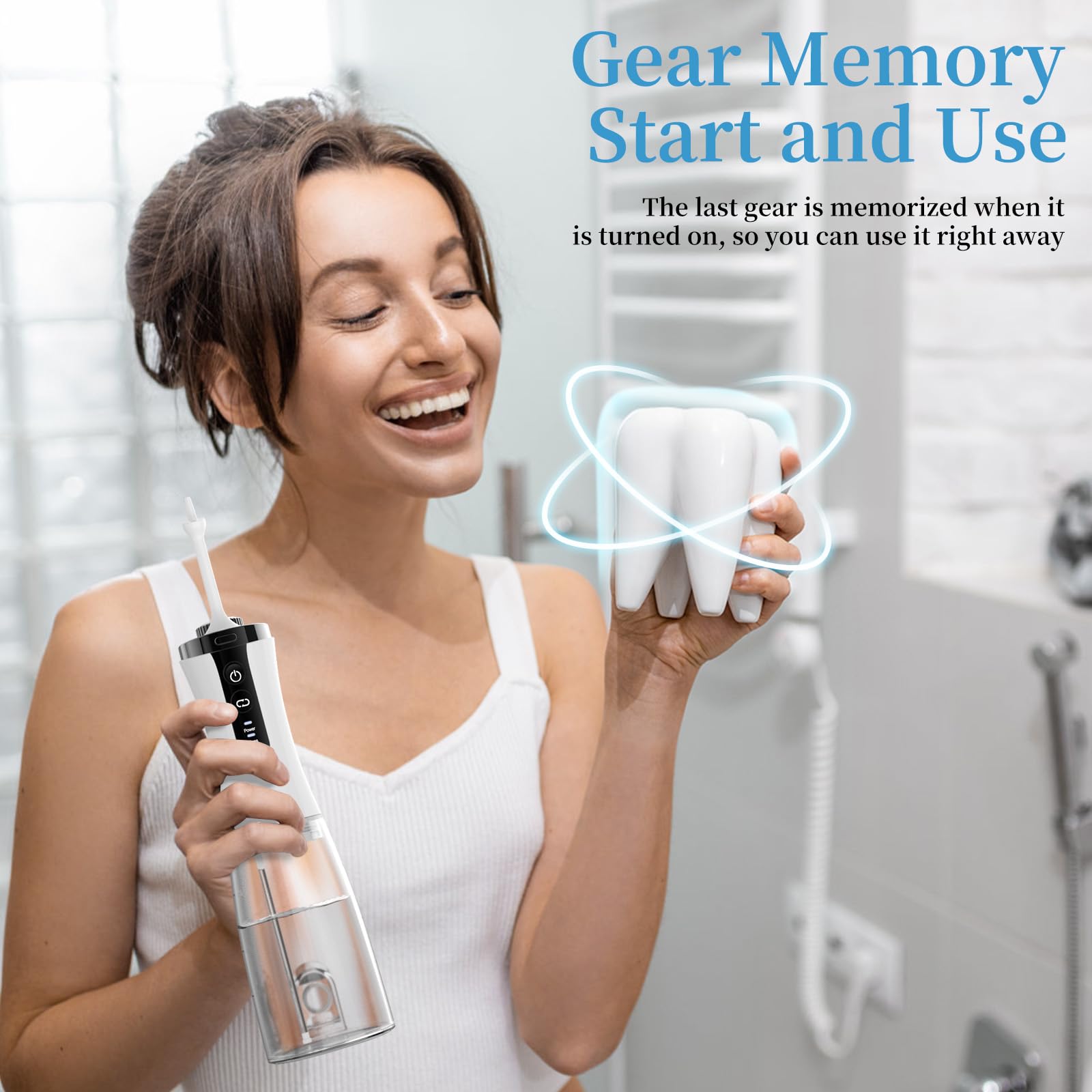 Flosser dental visual de agua con cámara, aplicación inalámbrica de agua, púa de dientes recargable, irrigador oral IPX7 impermeable, ajusta la presión del agua y el flujo de agua eléctrico para