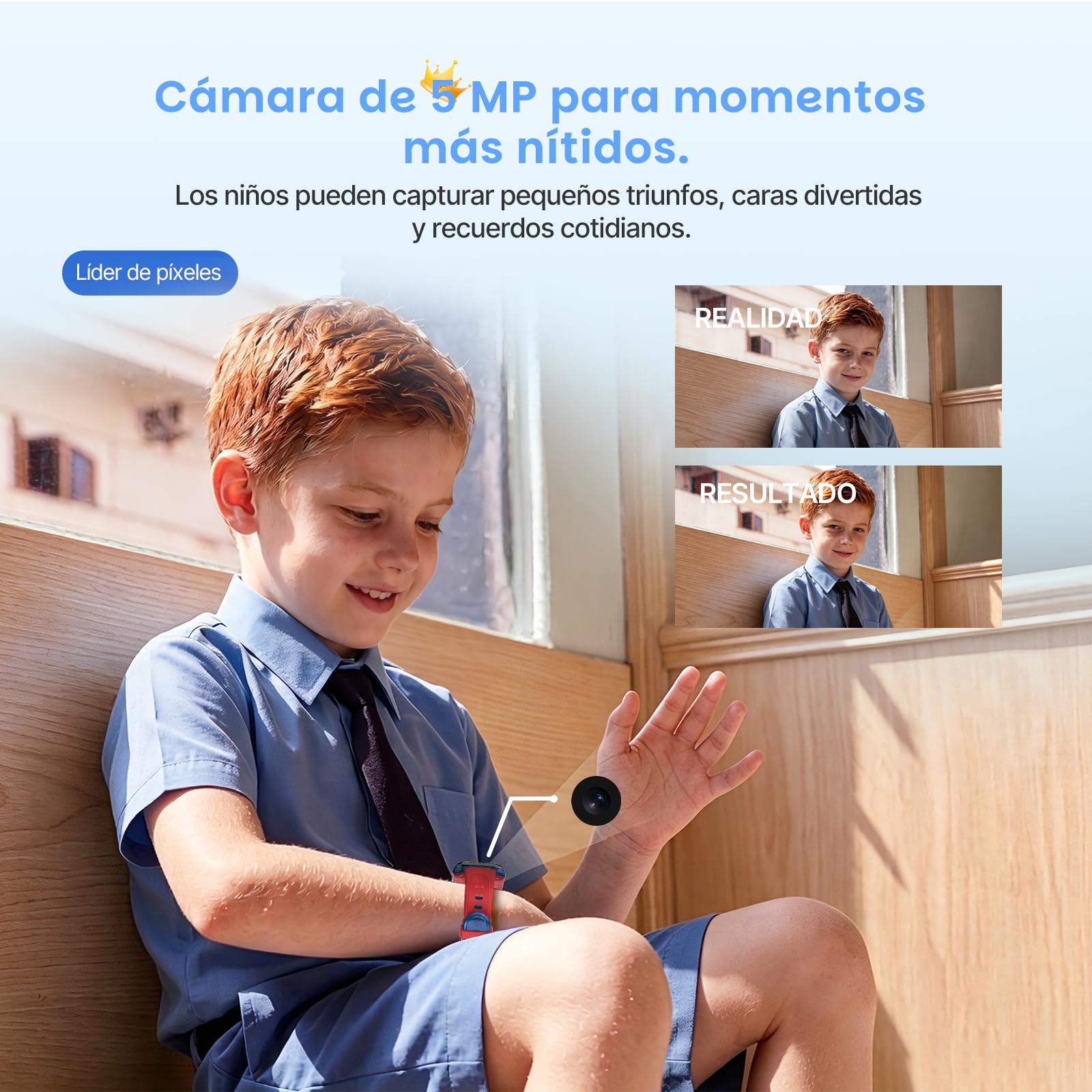 K9 Reloj Inteligente para Niños con GPS, Pantalla AMOLED, Videollamada HD y Cámara 5MP, Smartwatch Infantil AI con Llamadas, 6-12 Años