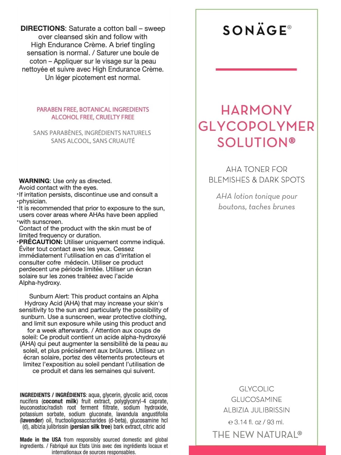Sonage Harmony Glycolic Peel: Pro Spa Strength Exfoliation for Glowing Skin | Chemical Exfoliant Renews & Refines Texture