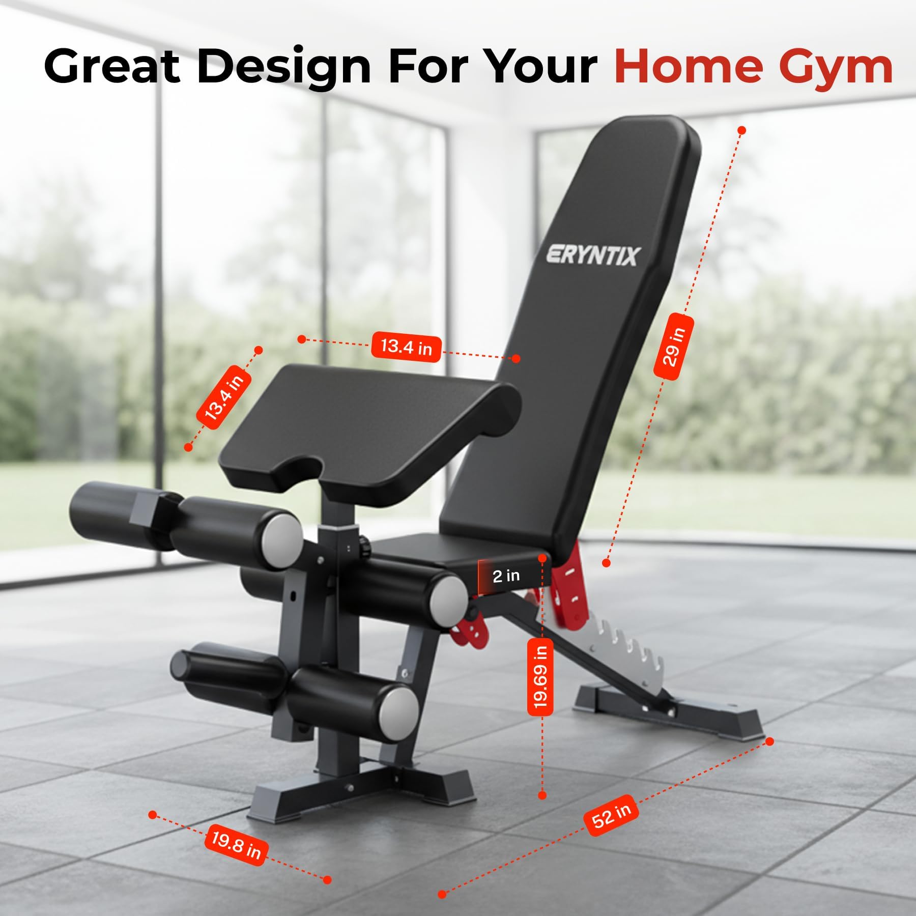 Adjustable Weight Bench,Foldable Heavy-Duty Workout Bench | 1600LBS Bench Press 21-Position Multifunctional Weight Bench with Leg Extension, Certified for Home Gym