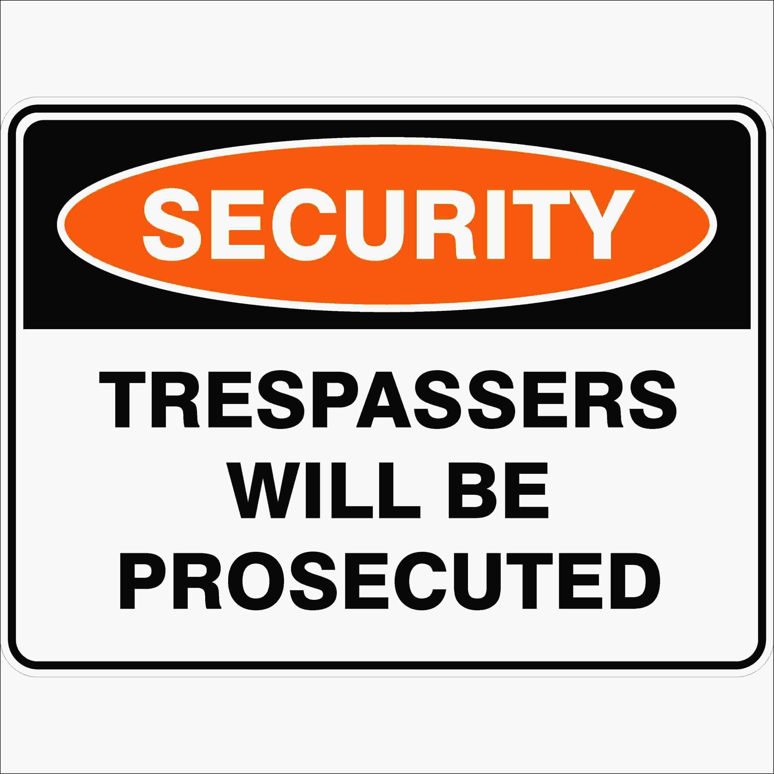 Trespassers Will Be Prosecuted Security Signs Metal Tin Sign 8 x 12 inch for Industrial & Commercial