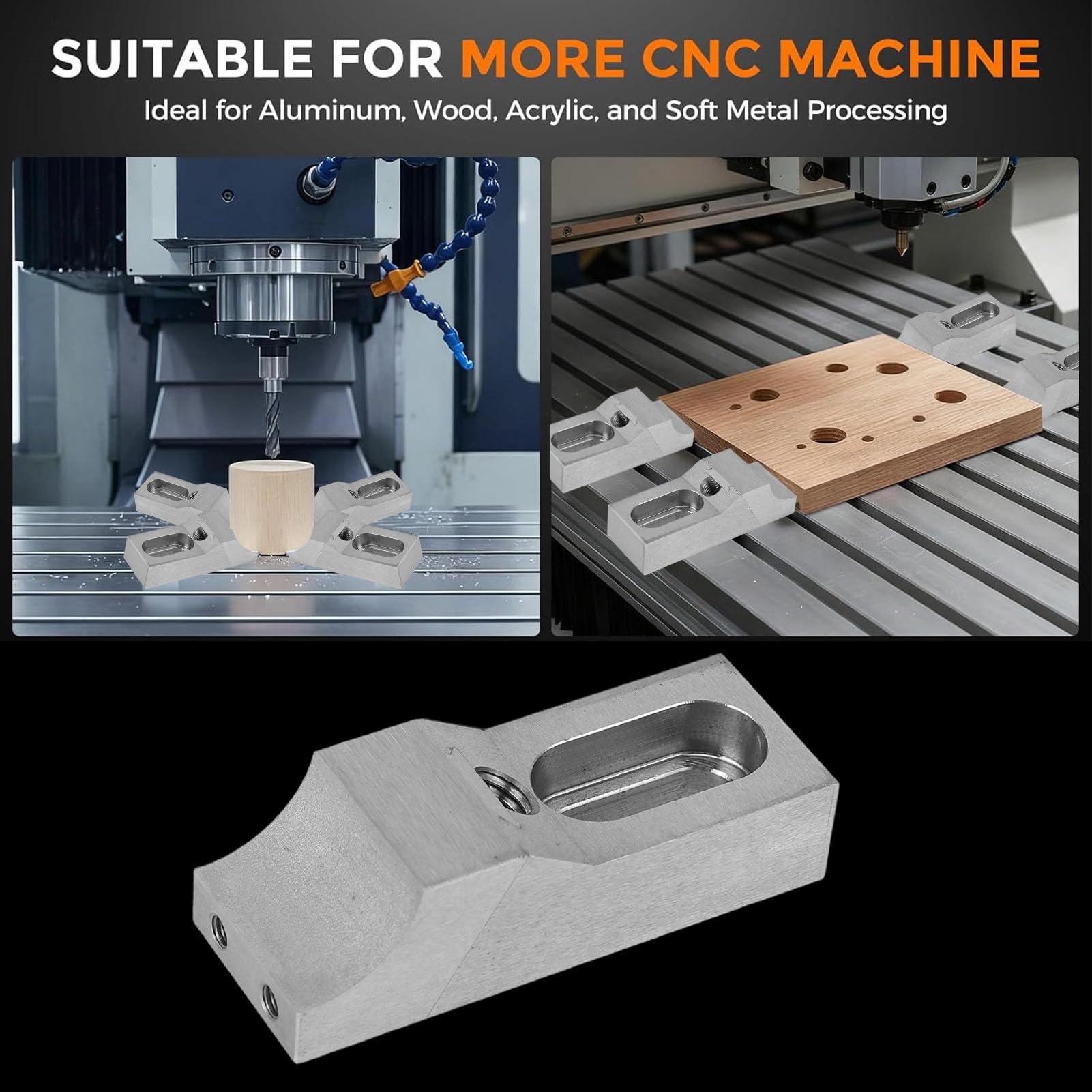 Generic Imadło Boczne ze Stali Matrycowej Mocne i Regulowane Mocowanie do Frezowania CNC Zestaw 2 Niskoprofilowych 68x25x20mm