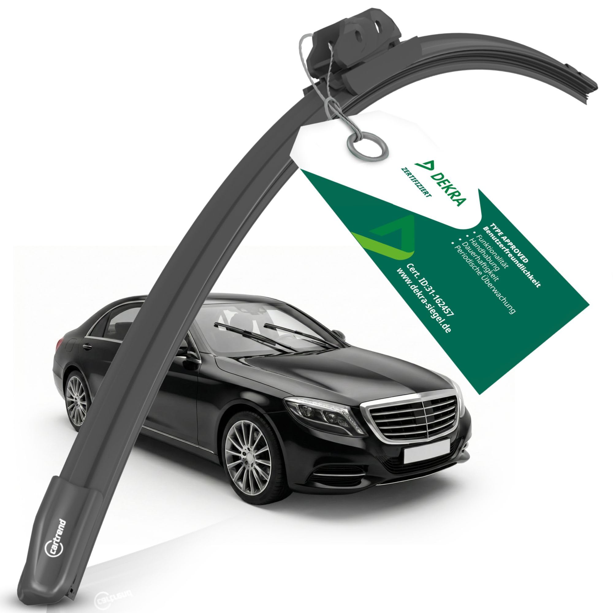 cartrend Flachbalkenwischer FB70, Länge: 700mm, Auto Scheibenwischer aerodynamisch, Wischerblatt für Frontscheibe, schwarz, 1 Stück