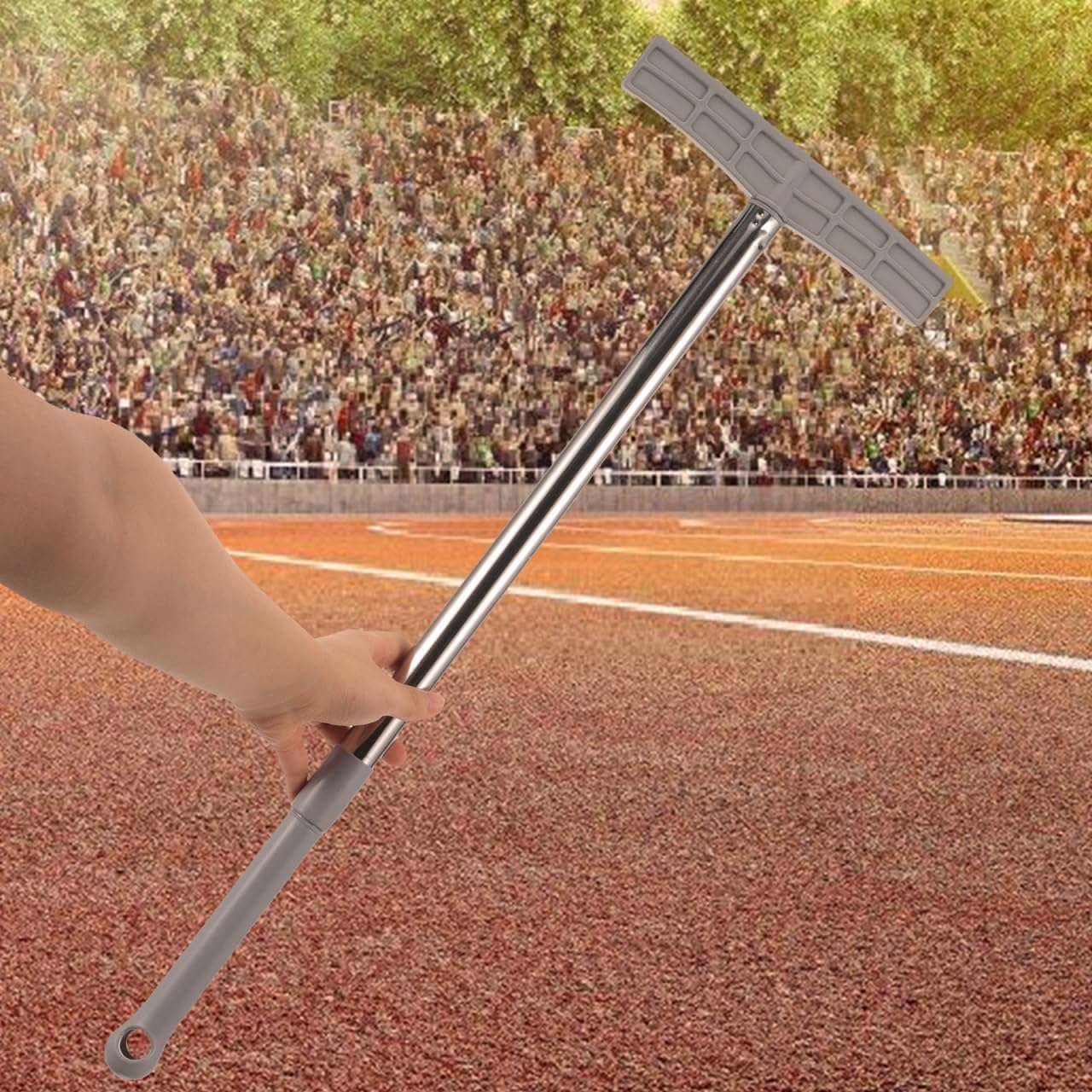 DOITOOL Retractable Telescoping Stainless Steel Sign Holder Pole with Hook for Handheld Display Signs in Sports Events Parades and Airport Pickups