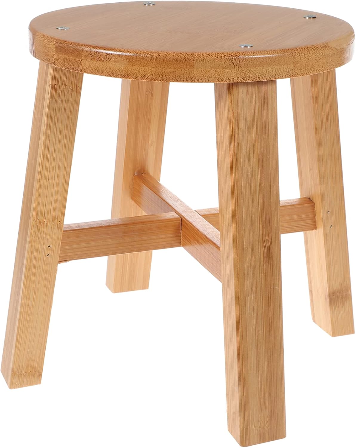 Bamboo Small Stool Anti-Slip Design Natural Non-Skid Footstool for Kids and Adults Compact Bathroom Step Stool for Home Use
