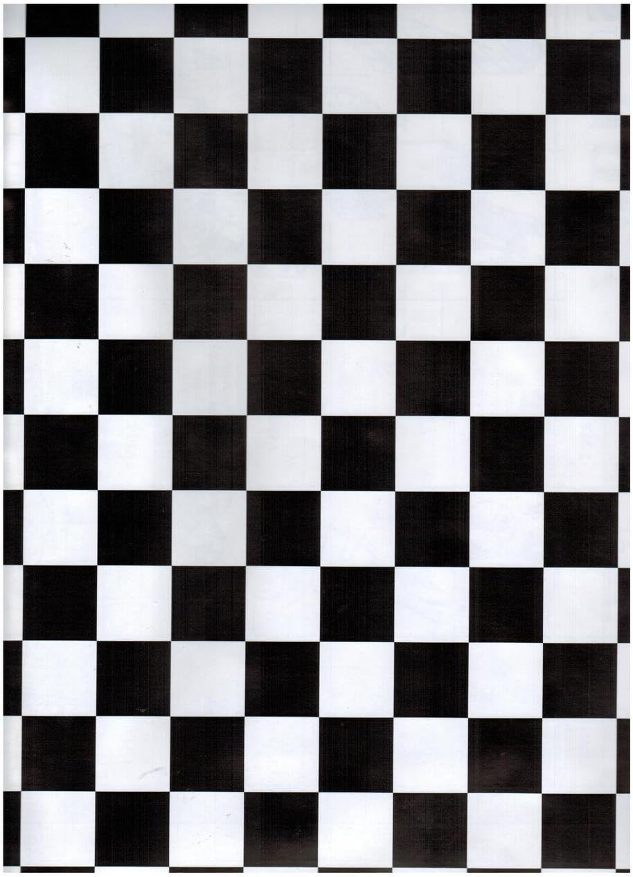 Zip Tac Black & White Checkers Contact paper--9 ft x 18in