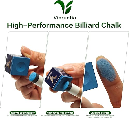 Miniatura 2 de Pro Pool Cue Chalk, Tournament Standard Billiard Chalk, 12 CubesBox with Travel Storage Box,Low Dust, Super Dense, Suitable for SnookerPool8-Ball