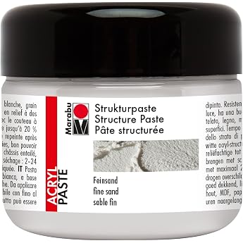 Marabu 12260025809 Structure Paste Fine Sand, Matte Water-Based Acrylic Paste, Light-Fast, Weatherproof, Good Coverage for Re