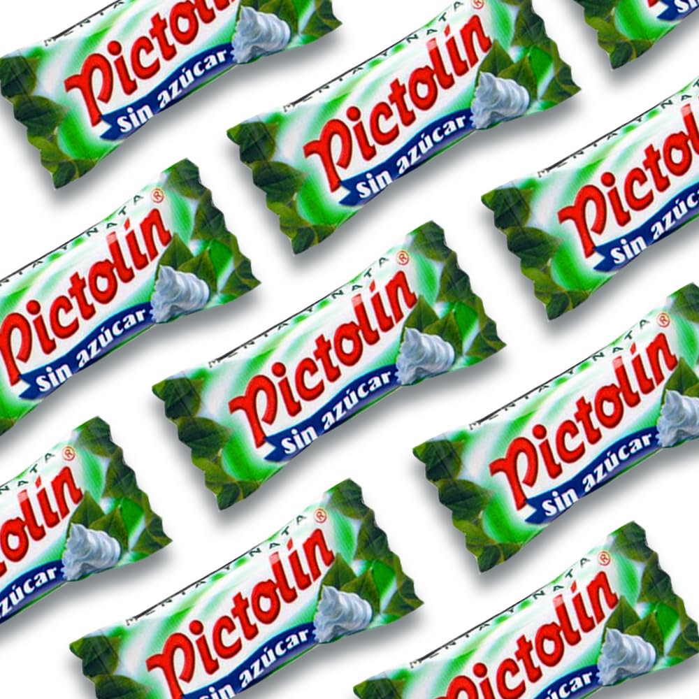 Pictolín Menta y nata sin azúcar - Caramelos de nata sin azucares con edulcorantes sabor menta - Bolsa de 1 kg