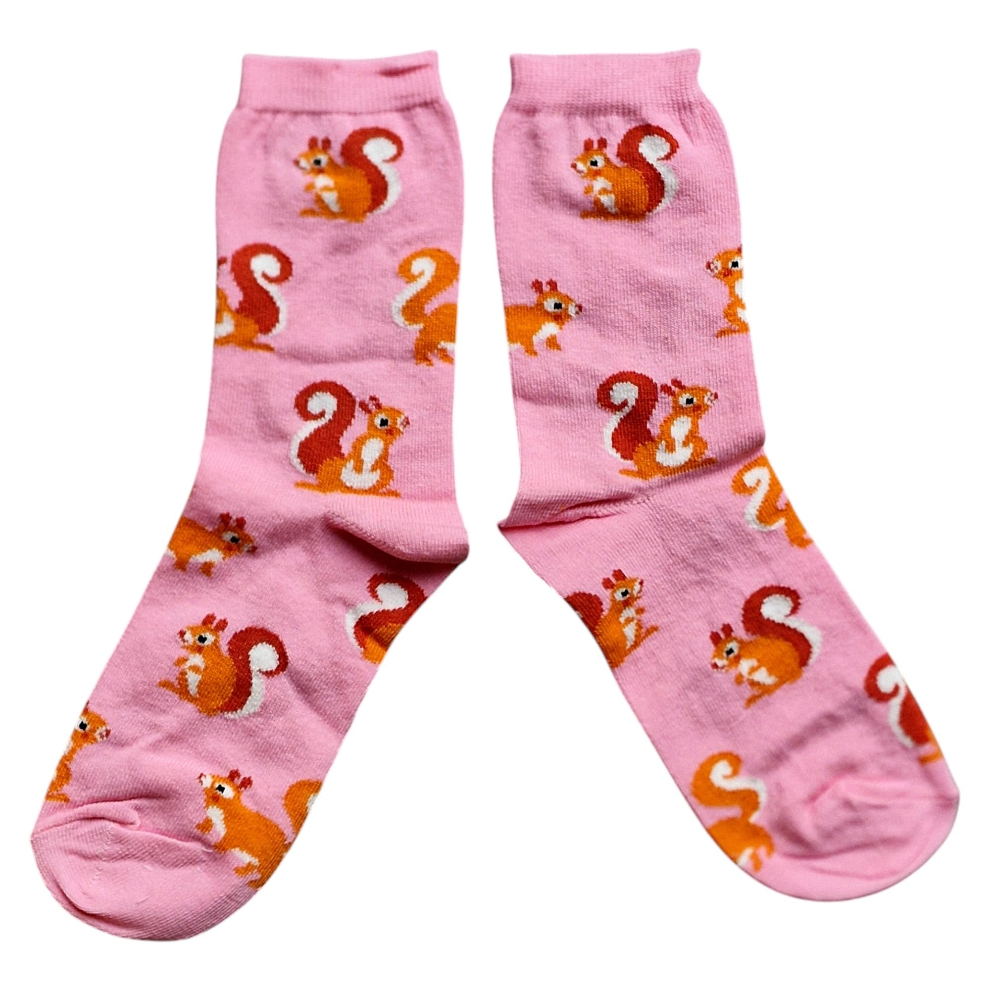 Sock Shack Women's Pink Scampering Scurry Of Red Squirrels Socks 4-8 Uk /37-42 Eur/ 6-10 Us