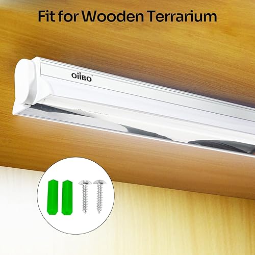 Miniatura 6 de Oiibo T5 HO - Kit combinado de iluminación UVB para reptiles del desierto y los anfibios tropicales, reptiles, lámpara de terrario, incluye bombilla