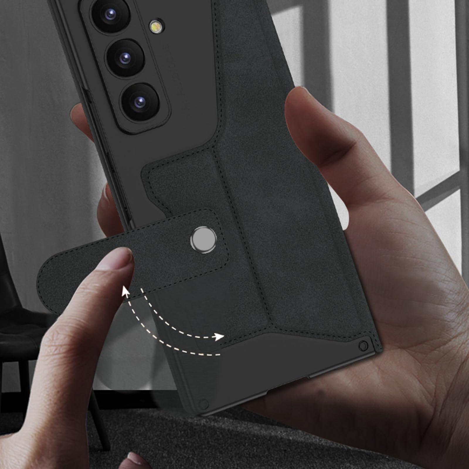 Custodia a Portafoglio for Samsung Galaxy Z Fold 8 Ultra, Pelle Smerigliata con Slot for Penna Slim Flip Cover Protettiva for tutto il Corpo(Gray)