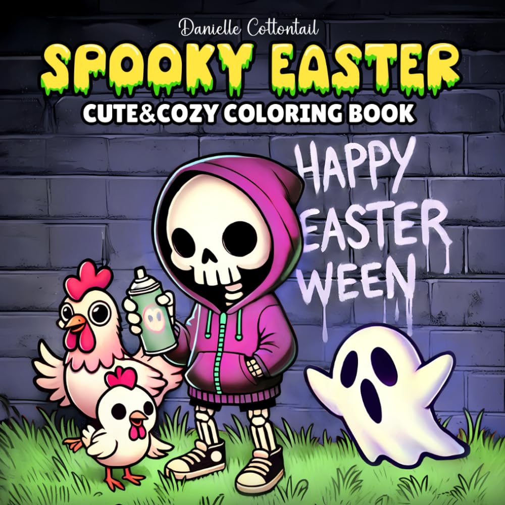Spooky Easter Cute & Cozy Coloring Book: 50 Adorable Bold & Easy Images Combining the Themes of Spring and Halloween - Happy Easterween ! (Spooky Coloring Books)