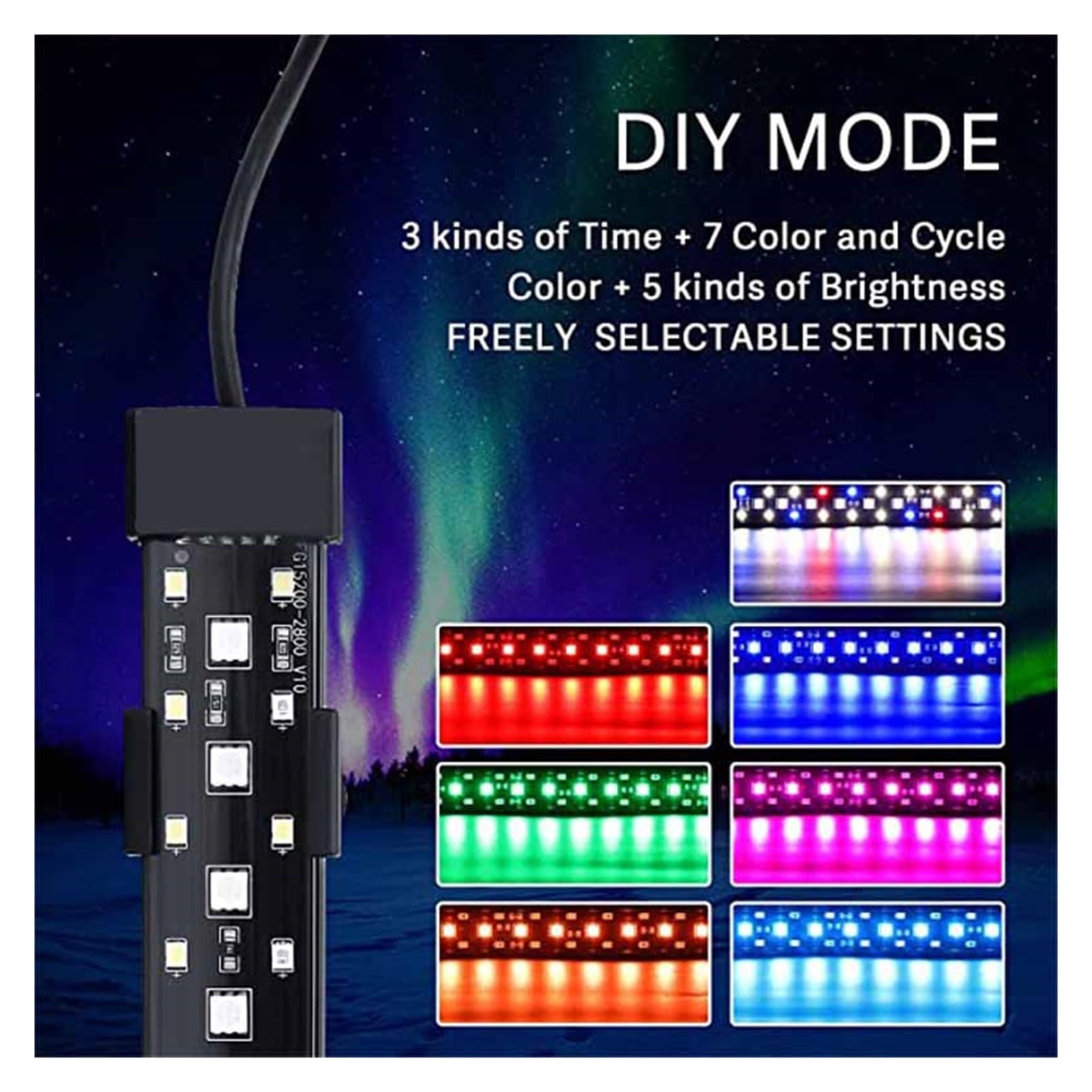 Luz del acuario, Luces de Coral for acuario 24/7, lámpara de agua de espectro completo impermeable, WRGB de agua dulce, luz LED for tanque de peces, iluminación for cultivo de plantas(18CM 6W)