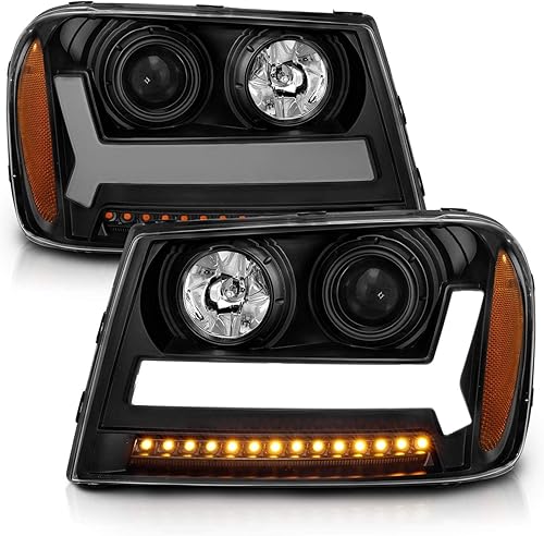 Miniatura 3 de AmeriLite Para Chevy Trailblazer LT modelos 2006-2009 Tablón LED Tube proyector negro par - lado del pasajero y conductor