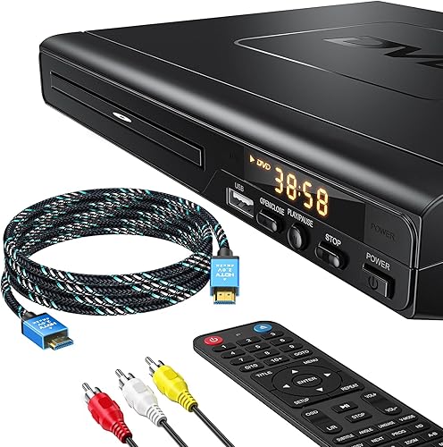 Miniatura 9 de Reproductores de DVD para TV con HDMI, reproductores de DVD que reproducen todas las regiones, reproductor de DVD simple para ancianos, reproductor