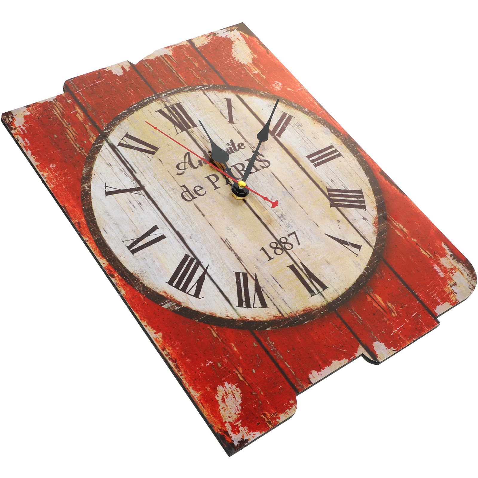 Horloge murale en bois vintage KICHOUSE silencieuse pour grand salon lumineux