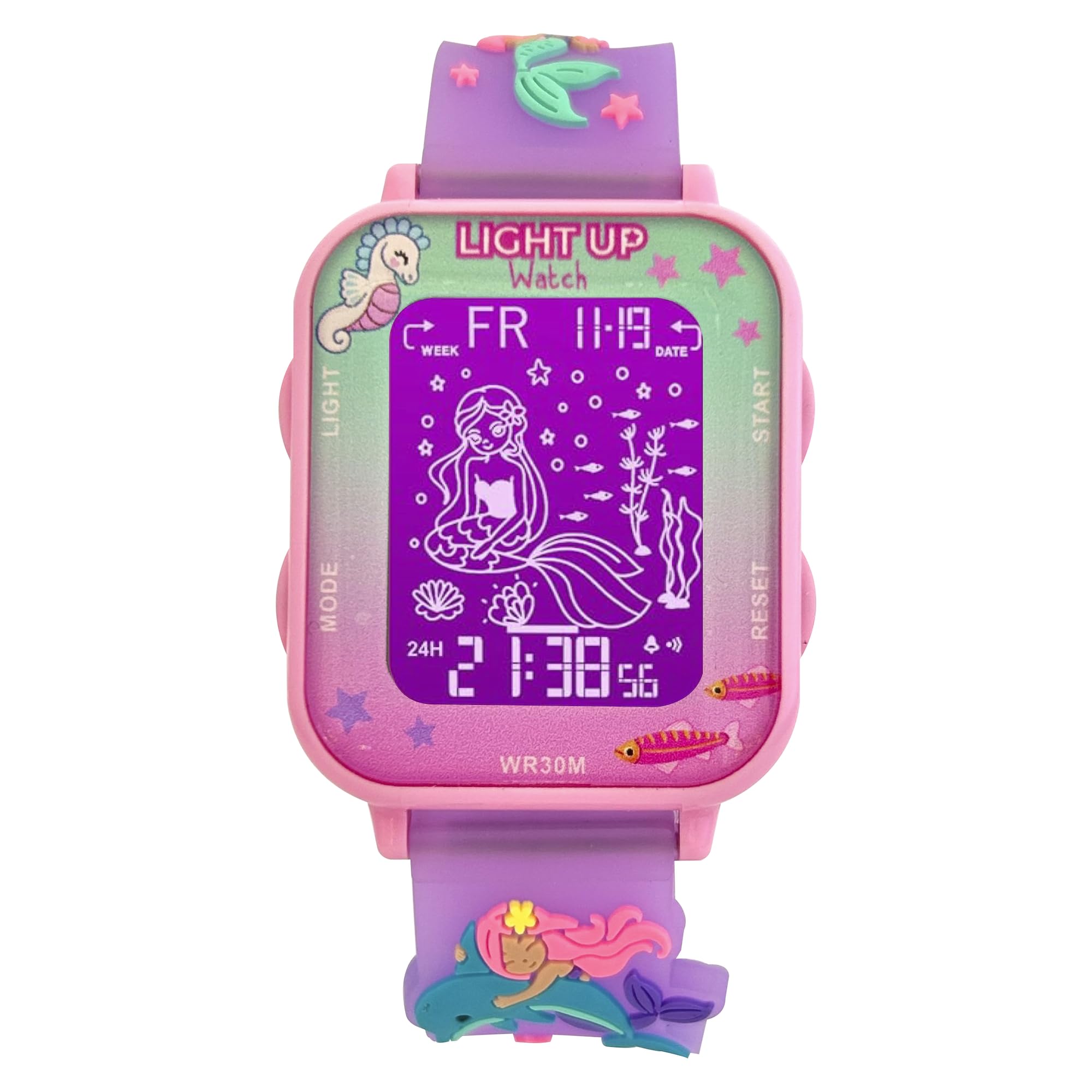 Preschool Collection Kids Digital Light Up Watch - Monster Trucks, Dinosaurs, Shark, Unicorn, Butterfly, Spider - Girls, Boys, Children, School, Purple, Monster Truck, Dinosaurs, Butterfly, Unicorn, Shark