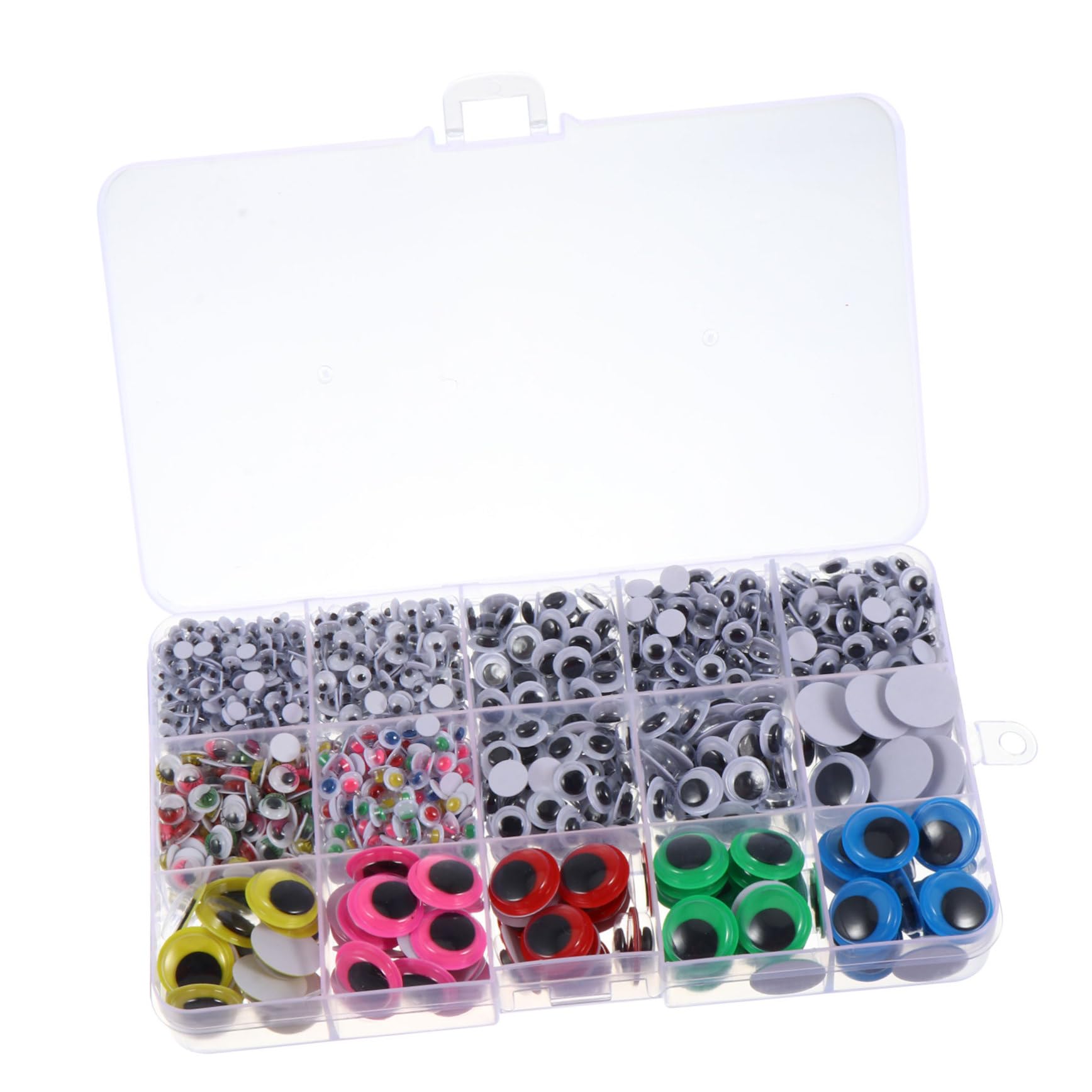 SHINEOFI 3 Set Occhi Fai da Te Doppio Appiccicoso Peluche Forniture d'Arte Frustata Kit Cose per Scuola Gadget Scuola Targhette Tag Occhi Giocattolo Sbattere Gli Occhi Plastica 1500 Pezzi*3