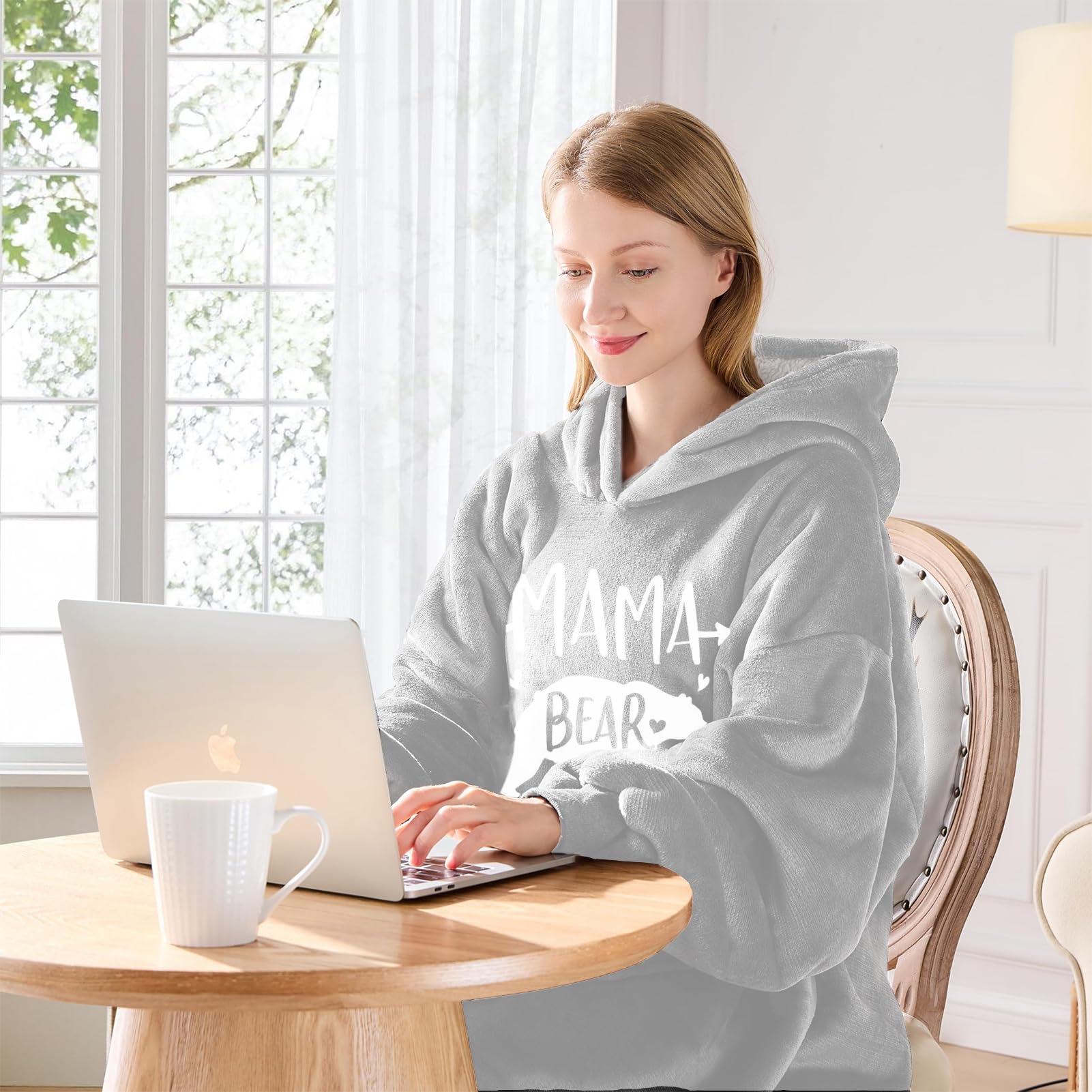Oversized Hoodie Decke, Geschenk für Mama, Mama Bear Tragbare Decken