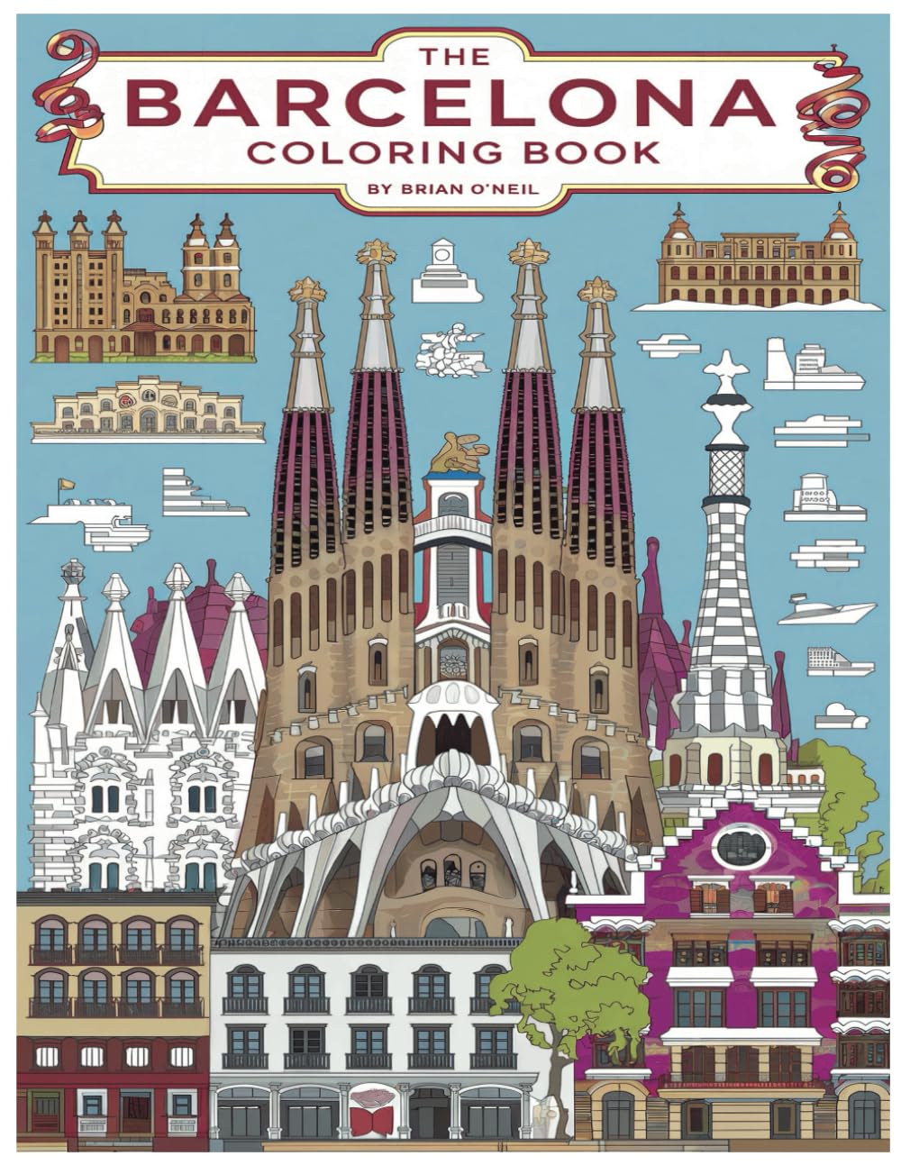 The Barcelona Coloring Book: A coloring book including pictures from Barcelona