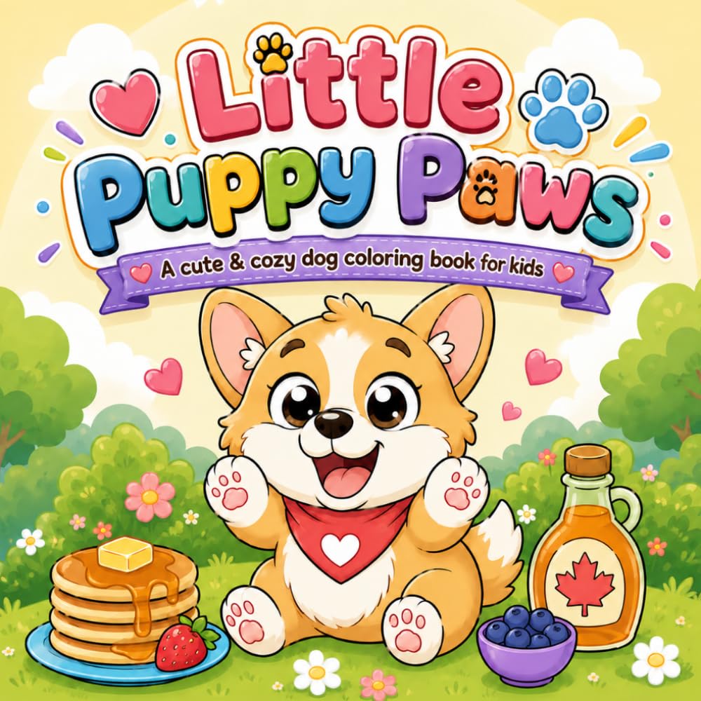 Little Puppy Paws: A Cute & Cozy Dog Coloring Book for Kids (Happy Little Paws)