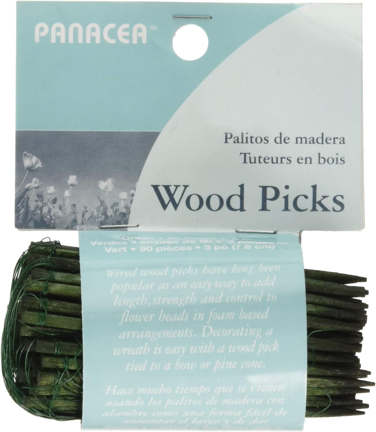 Panacea Products 60043 Floral Picks 3 Inches 90 Pieces, Green