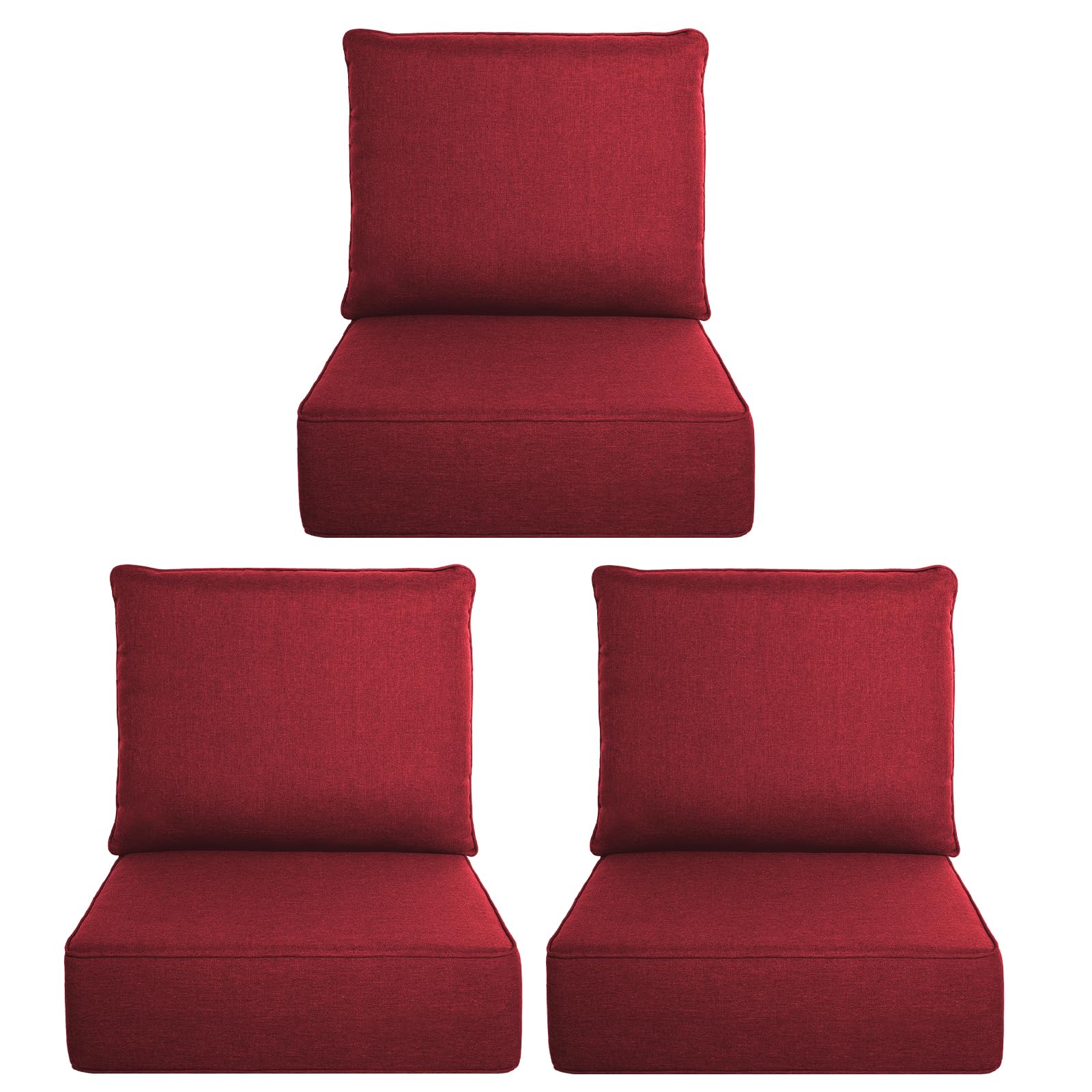 Luxury Outdoor Seat Cushion Set-22 x 24 x 6 Inch Outdoor Chair Cushions with Water Resistant &amp; Removable Cover Outdoor Cushions for Patio Furniture Chair Sofa Couch