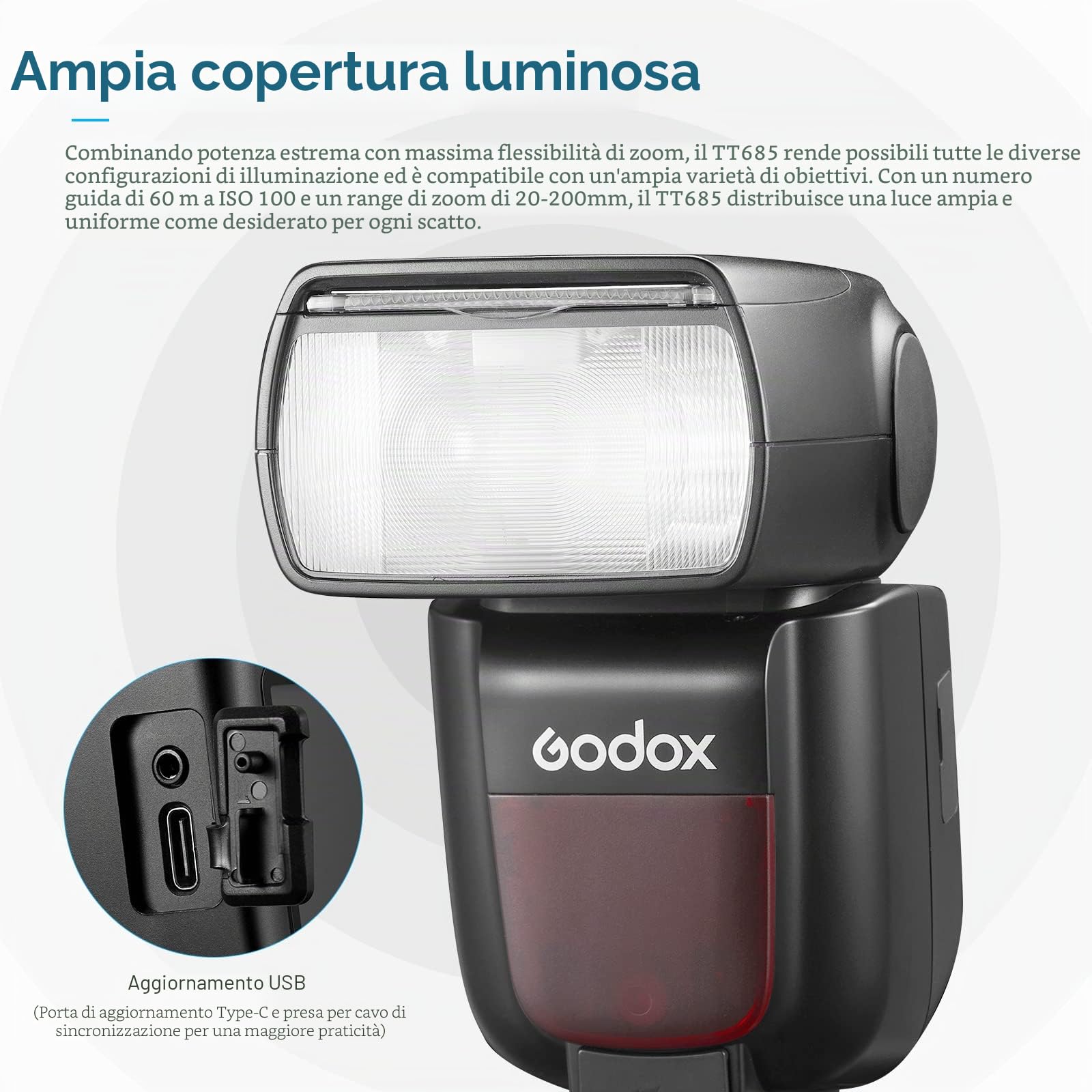 Godox TT685II-O Speedlite TTL Flash Camera 2,4G HSS High Speed 1 / 8000s GN60 Competibile per Olympus e Panasonic (TT685OII)
