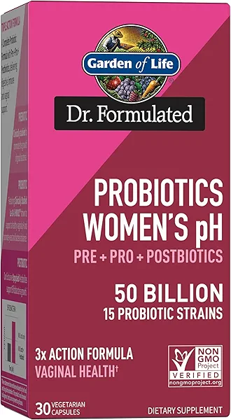 Garden of Life Dr Formulated Once Daily 3-in-1 Complete Prebiotics, Postbiotics & Probiotics for Women, PRE + PRO + POSTBIOTIC Supplement for Women’s Digestive, Immune & Vaginal Health, 30 D