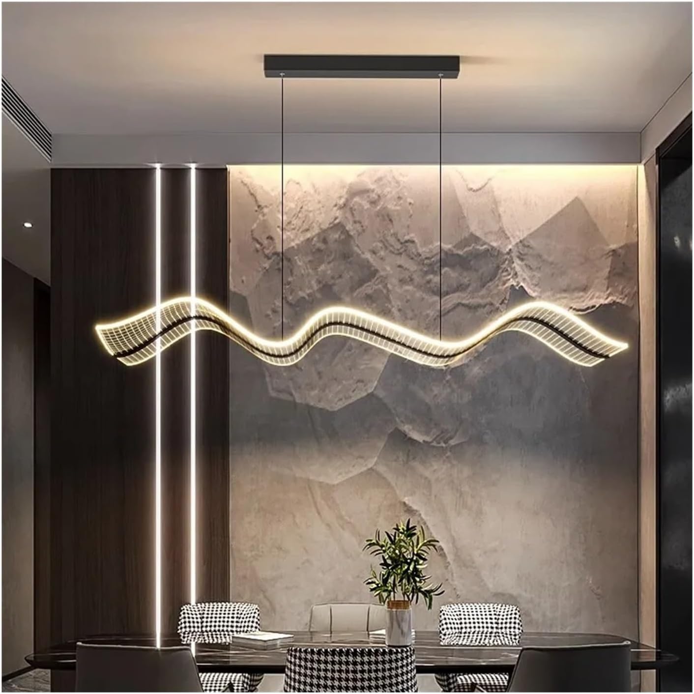 Nowoczesny żyrandol wiszący 120 cm, biała lampa sufitowa do jadalni, ciepła lampa wewnętrzna, elegancki wystrój domu, idealny do salonu i jadalni